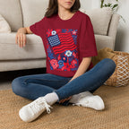 American Flag Floral T-Shirt — Patriotic Stars & Stripes Tee