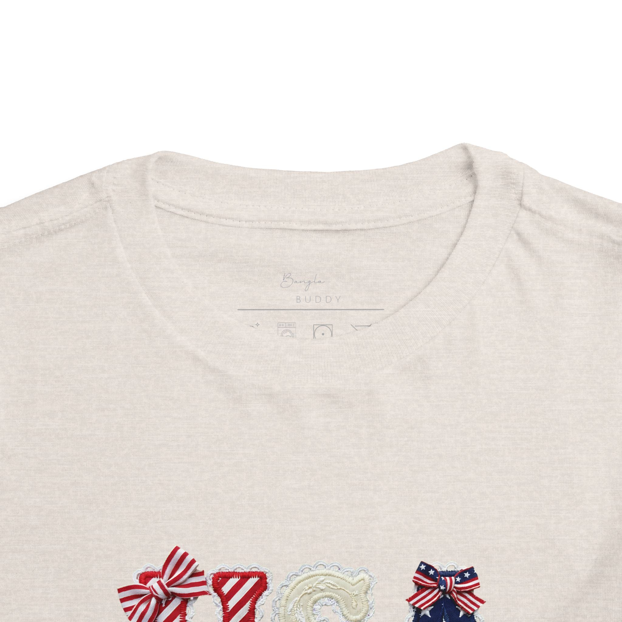 Toddler Tee - "USA" Patriotic Applique Short Sleeve