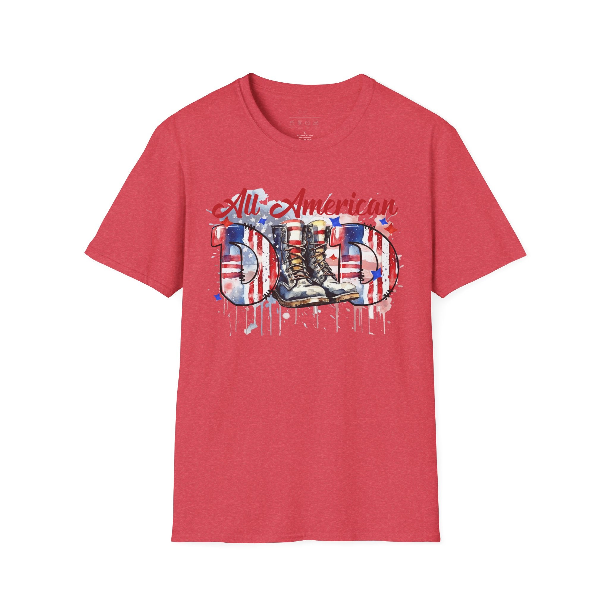 All American Dad T-Shirt — Patriotic Flag Boots Graphic Tee for Father's Day & 4th of July