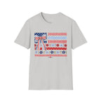 Patriotic Bow Flag T-Shirt – Red White Blue American Floral Plaid Tee