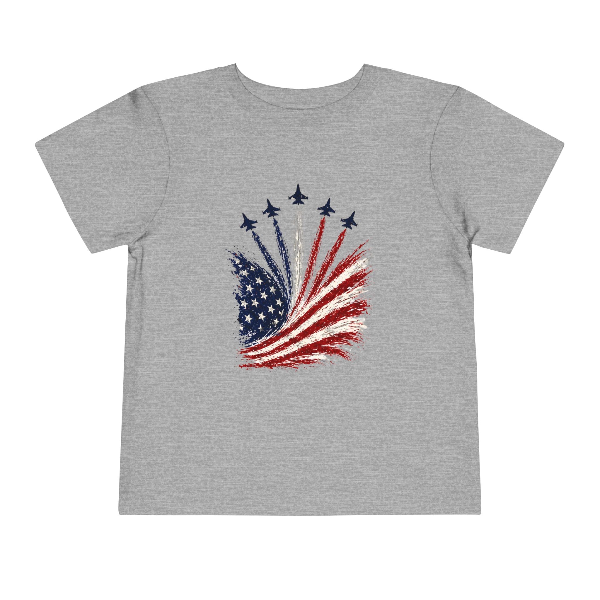 Toddler Tee - Patriotic American Flag Jet Spray Design (Fourth of July)