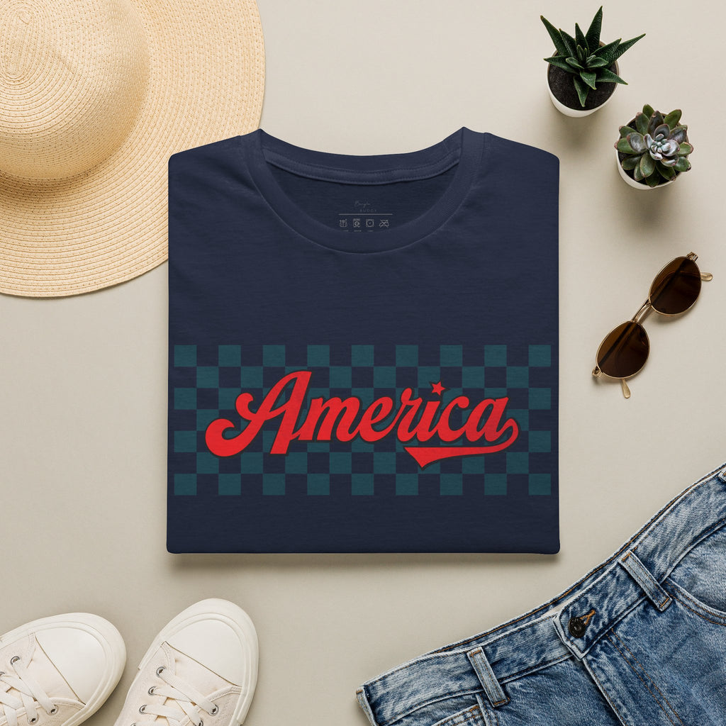 America Checkerboard Graphic T-Shirt