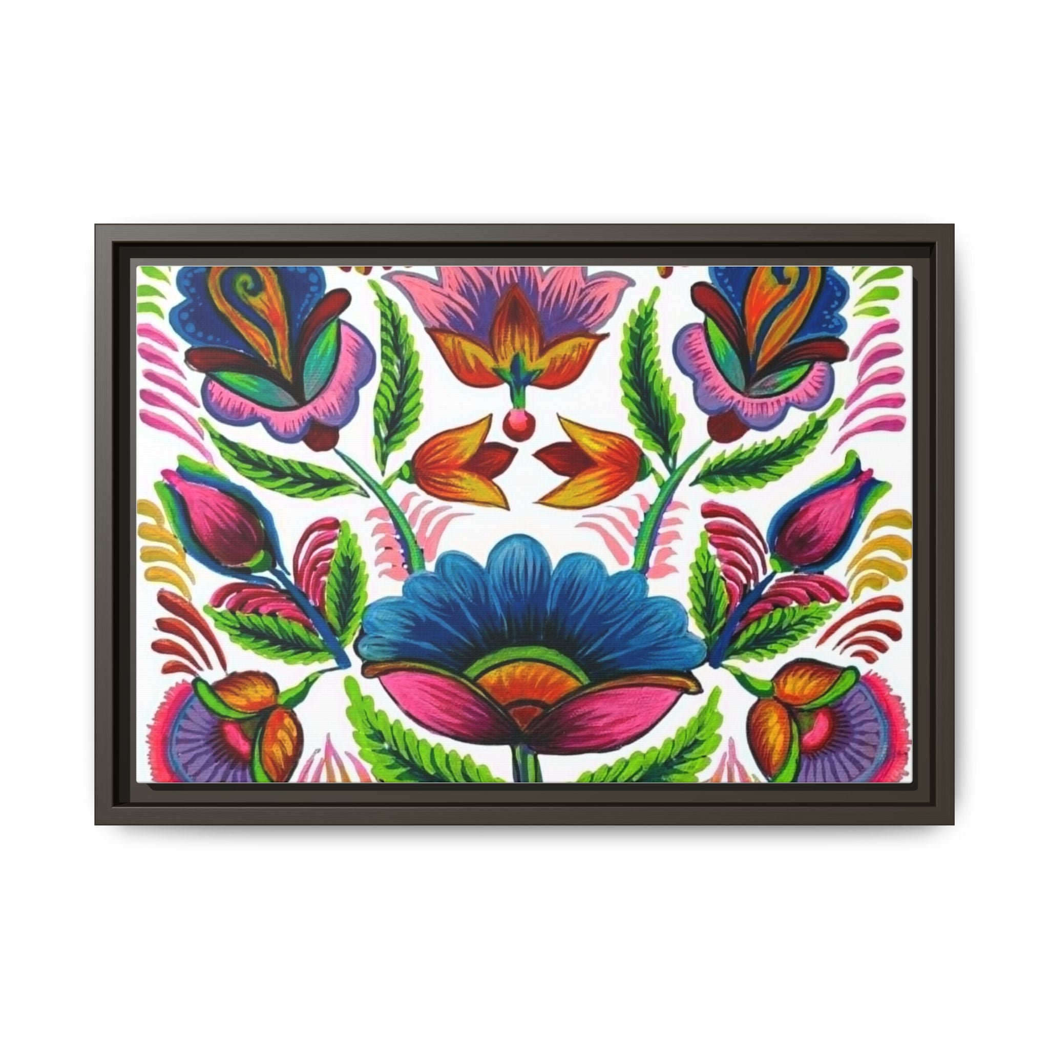 Framed Dhaka Rickshaw Folk Art Canvas