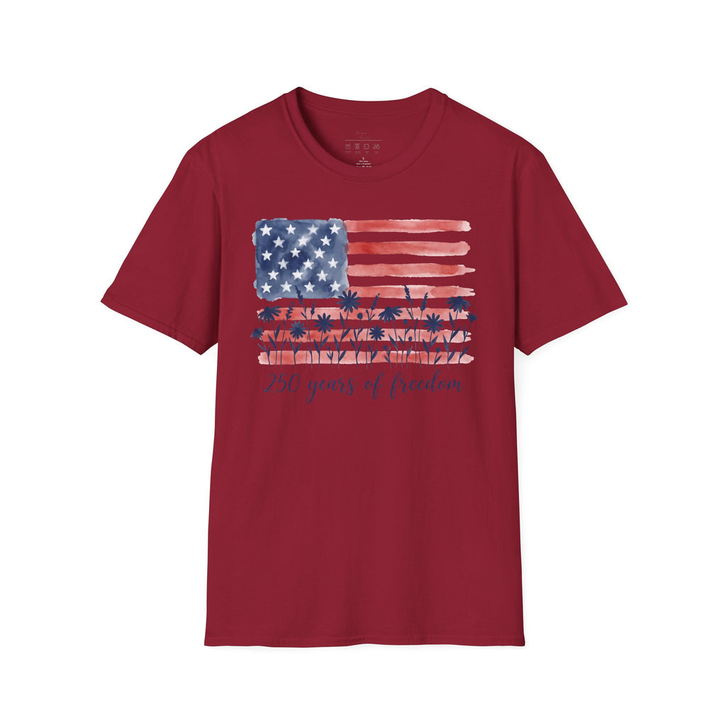 American Flag Palm Trees T-Shirt — “250 Years of Freedom” Patriotic Tee