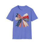 Patriotic Bow T-Shirt — Vintage American Flag Ribbon Tee