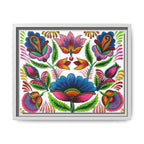 Framed Dhaka Rickshaw Folk Art Canvas