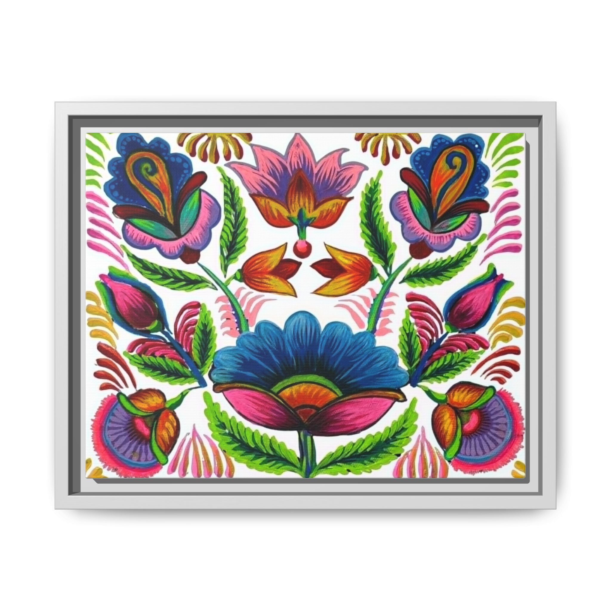 Framed Dhaka Rickshaw Folk Art Canvas