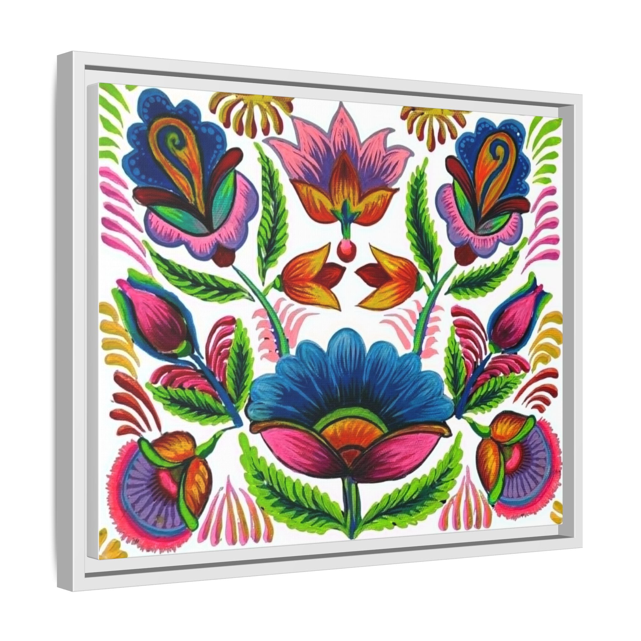 Framed Dhaka Rickshaw Folk Art Canvas