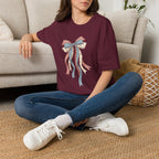 Bow Ribbon T-Shirt — Vintage Americana Floral & Gingham Bow Tee