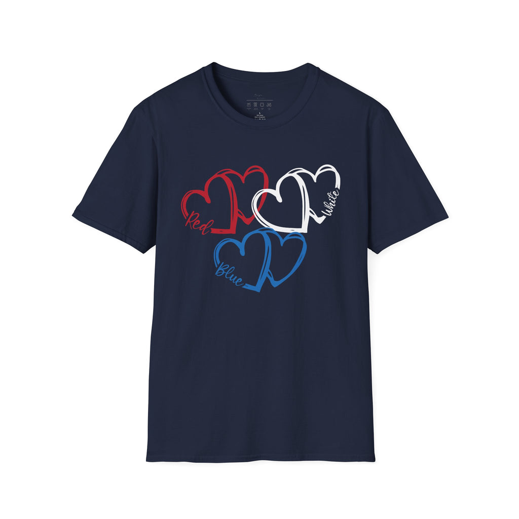 Patriotic Red White & Blue Heart T-Shirt