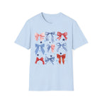 Patriotic Red White Blue Bow T-Shirt — Stars & Ribbon Graphic Tee