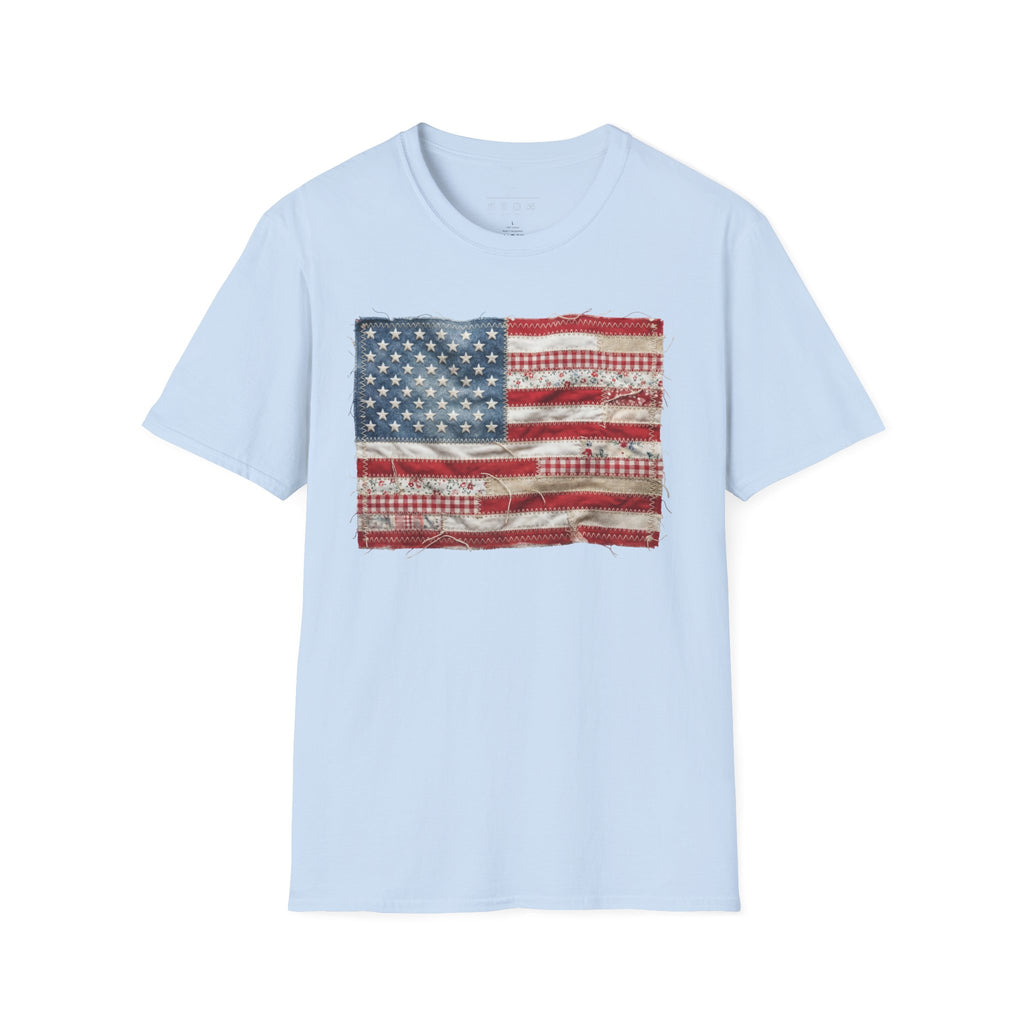 Distressed American Flag T‑Shirt — Vintage USA Patriotic Tee for 4th of July