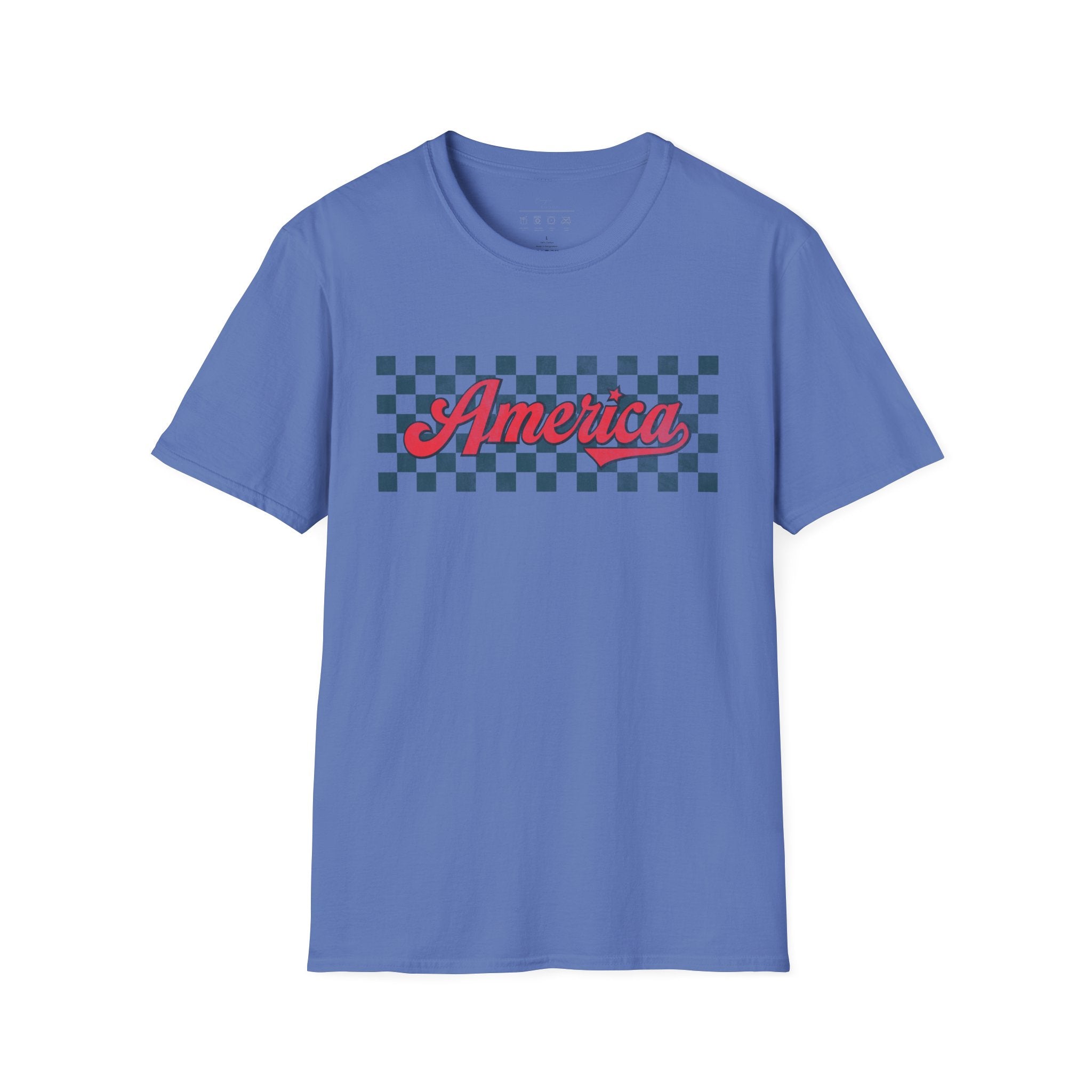 America Checkerboard Graphic T-Shirt