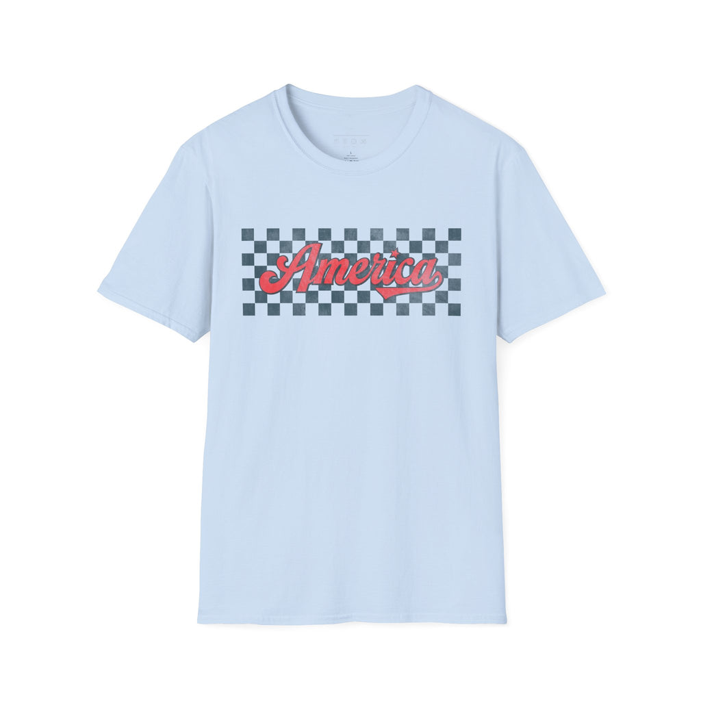 America Checkerboard Graphic T-Shirt