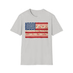 Patriotic Floral American Flag T-Shirt — Vintage Rose USA Tee for Fourth of July