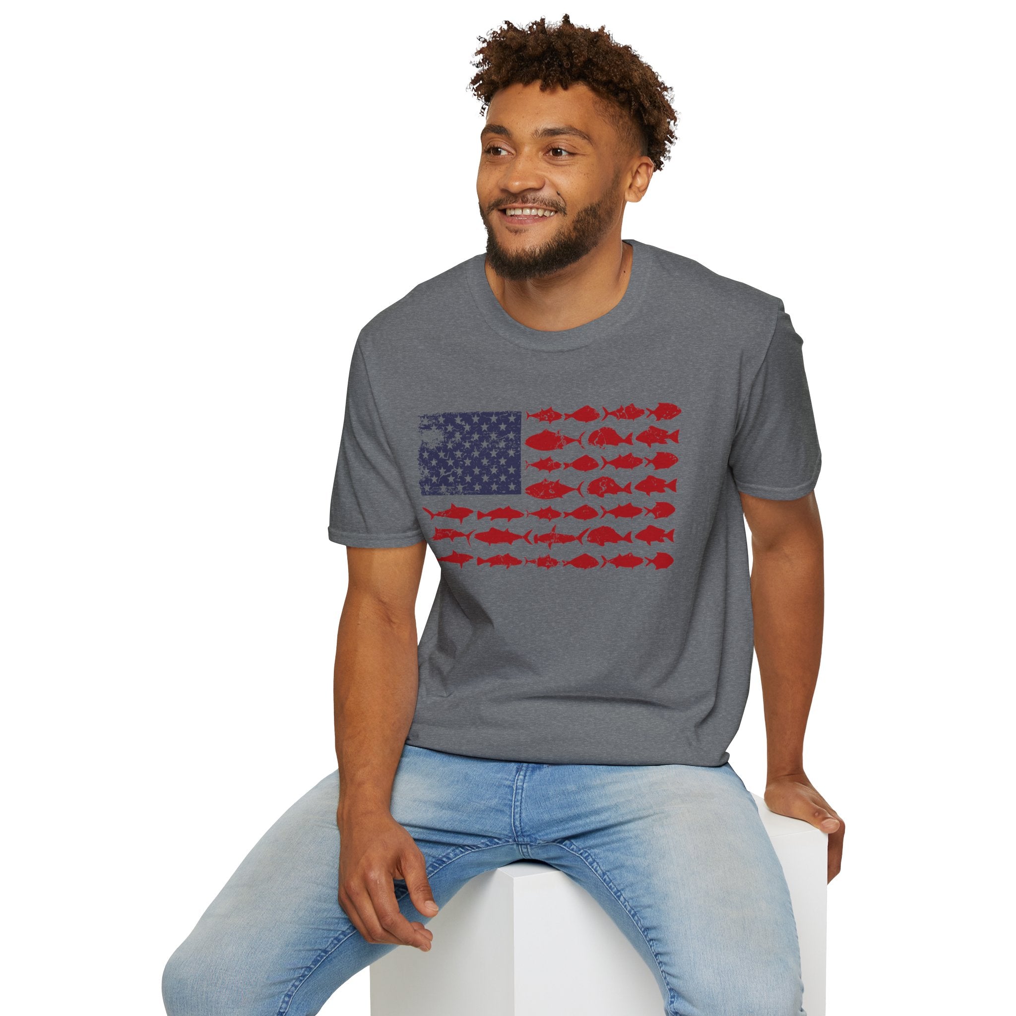 American Fishing Flag T-Shirt