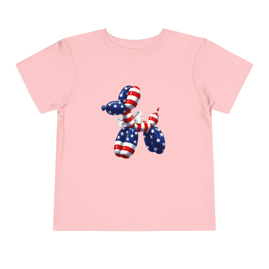 Toddler Tee Patriotic Balloon Dog  — USA Flag 4th of July Shirt