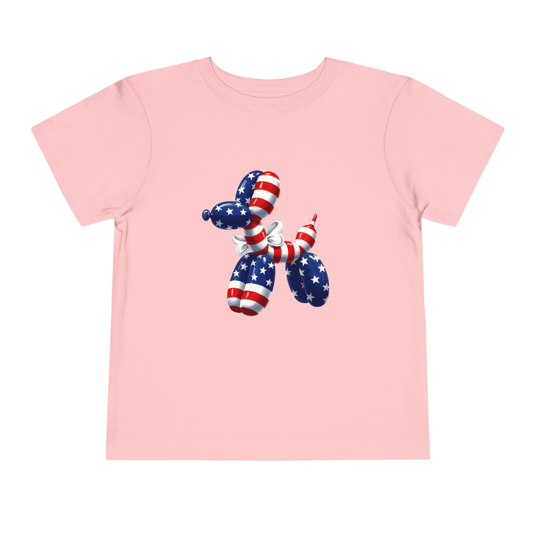 Toddler Tee Patriotic Balloon Dog  — USA Flag 4th of July Shirt