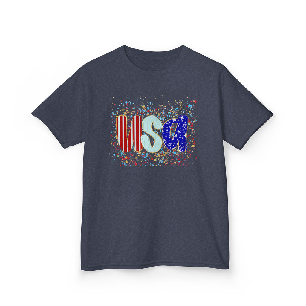 Youth, Kids USA Flag Splash T-Shirt — Patriotic Fourth of July Tee for Children