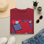 American Flag Floral T-Shirt — Patriotic Stars & Stripes Tee