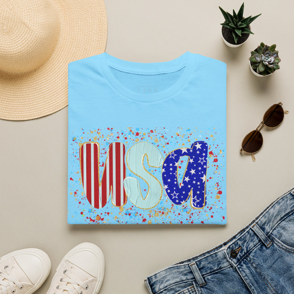USA Patriotic T-Shirt — Red White & Blue Fourth of July Tee