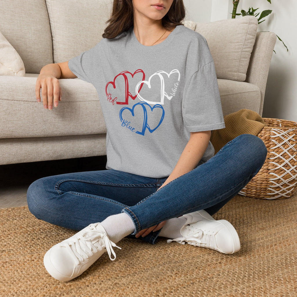 Patriotic Red White & Blue Heart T-Shirt