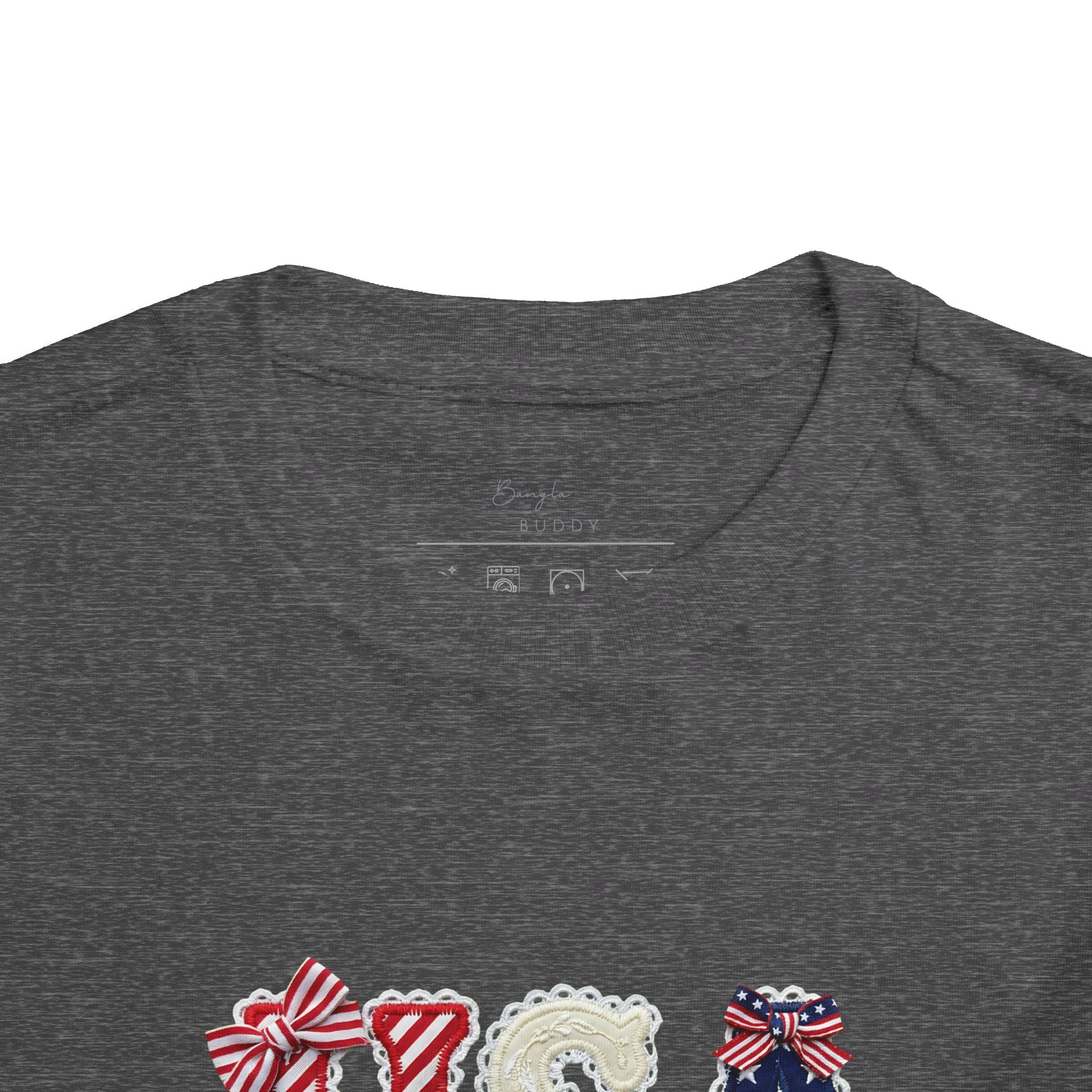 Toddler Tee - "USA" Patriotic Applique Short Sleeve