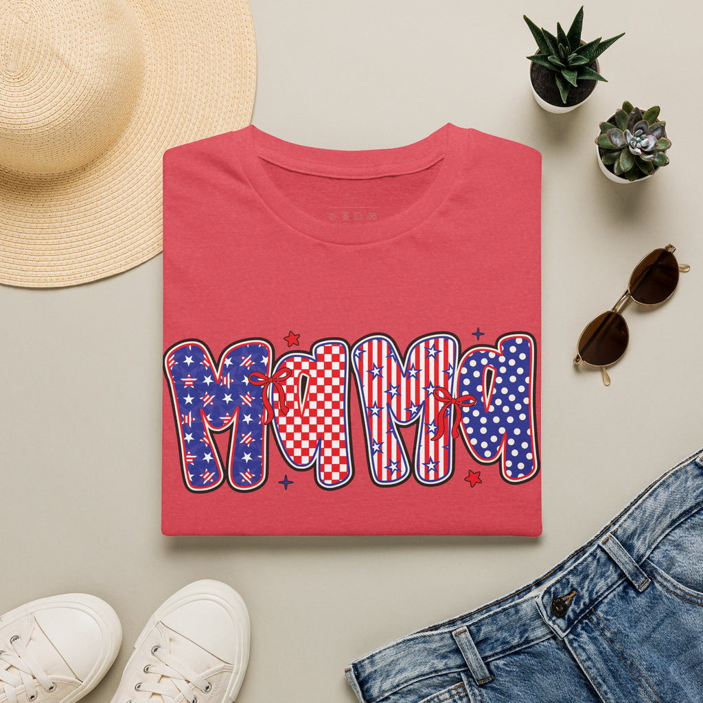 Mama Patriotic American Flag T-Shirt — Fourth of July Mom Tee