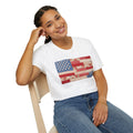 Patchwork American Flag T-Shirt — Vintage Floral Patriotic Tee