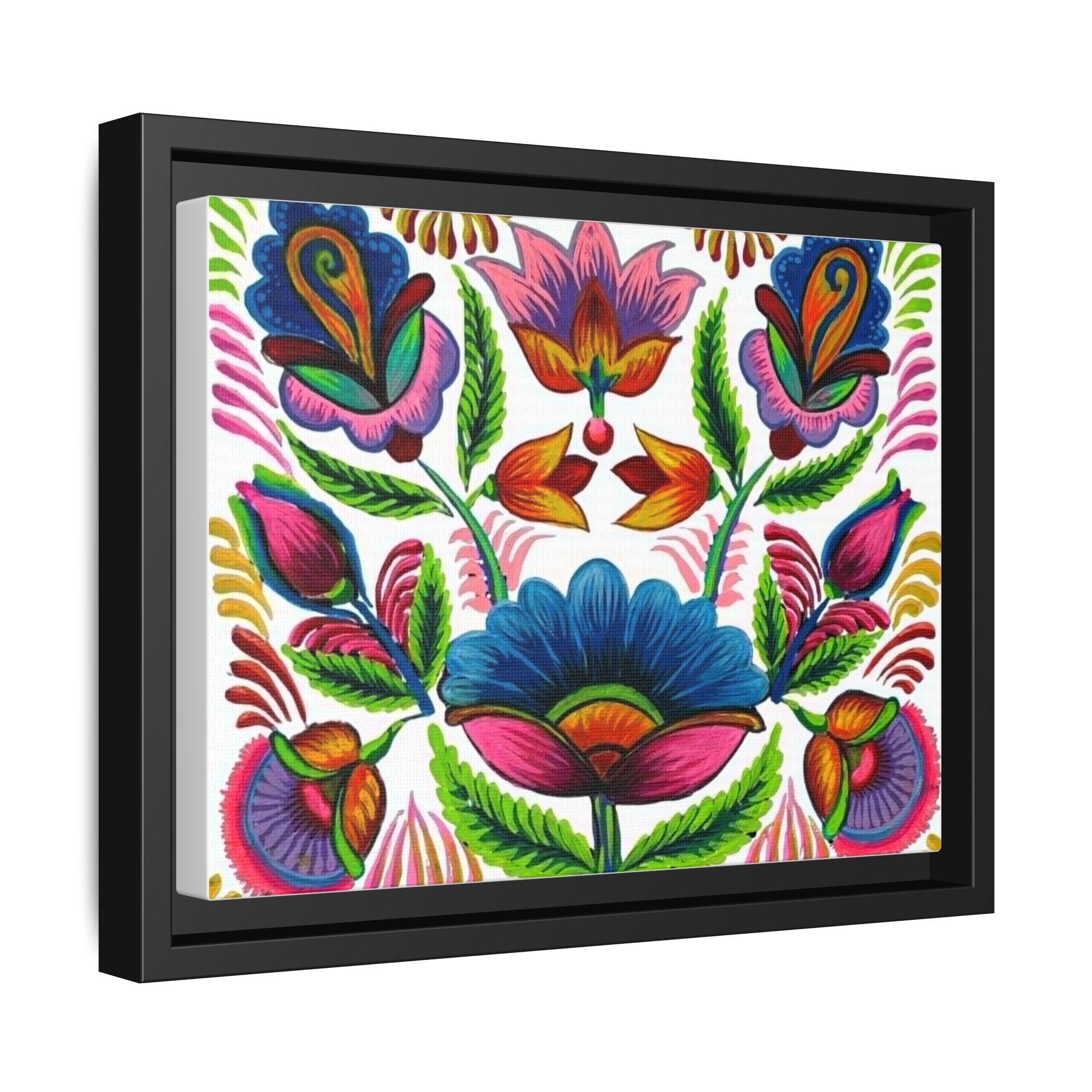 Framed Dhaka Rickshaw Folk Art Canvas